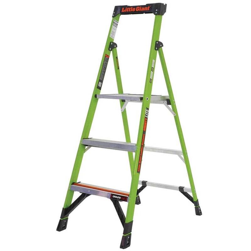 LITTLE GIANT LADDERS MIGTHYLITE FIBREGLASS STEP LADDER 3 TREAD