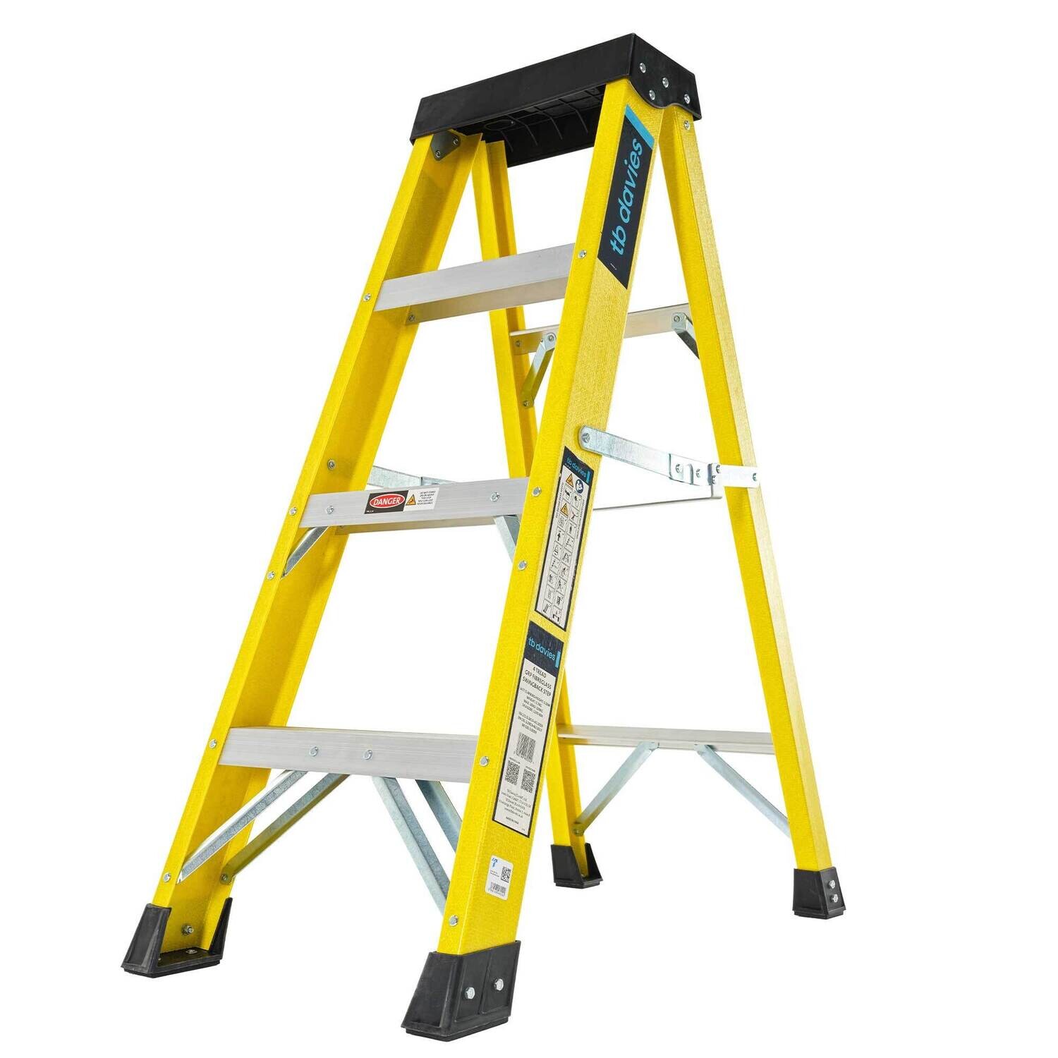 INSUL8-S FIBREGLASS SWINGBACK STEP LADDER 4 TREADS