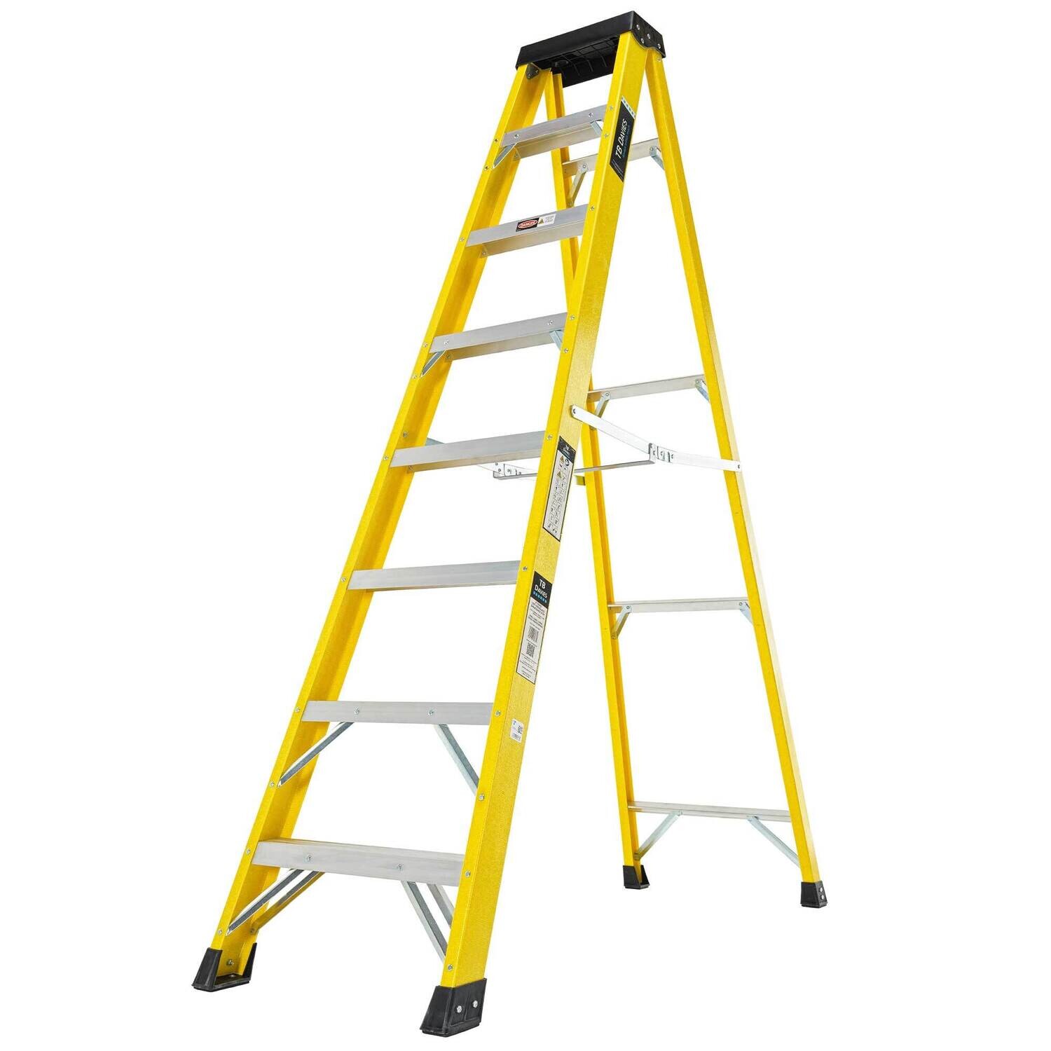INSUL8-S FIBREGLASS SWINGBACK STEP LADDER 8 TREADS