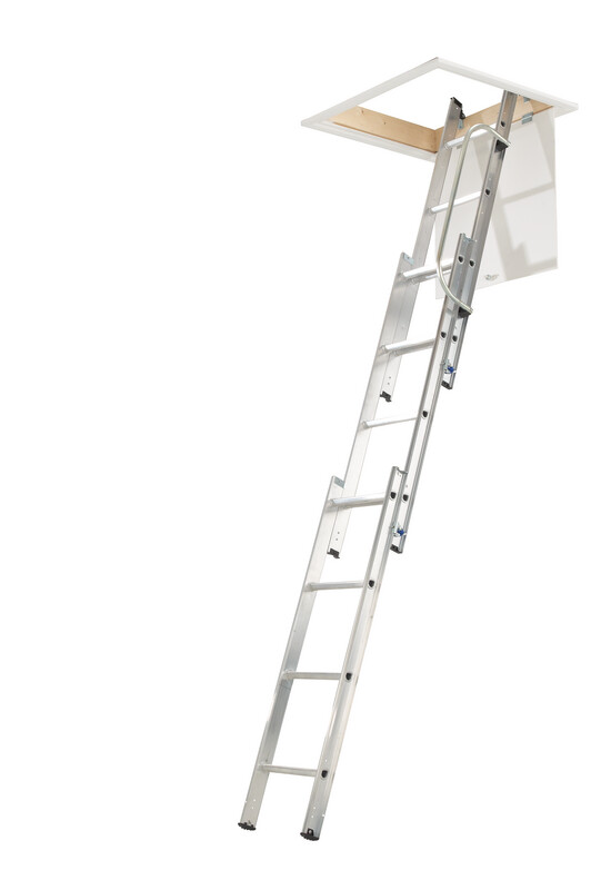WERNER ATTIC LADDER 3 SECTION WITH HANDRAIL