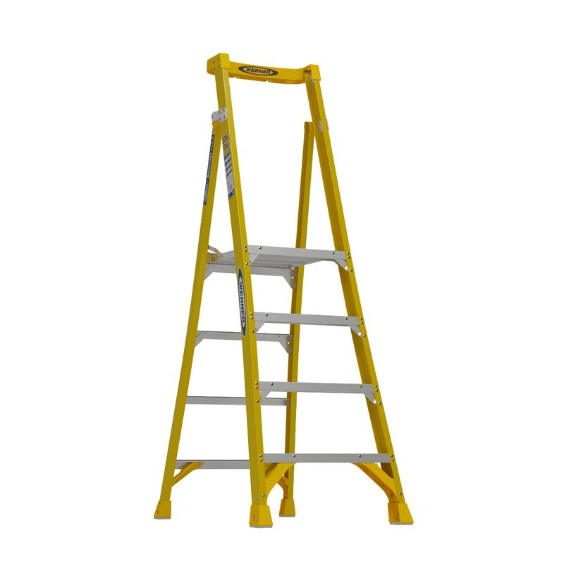 WERNER FIBREGLASS PODIUM LADDER 4 TREAD
