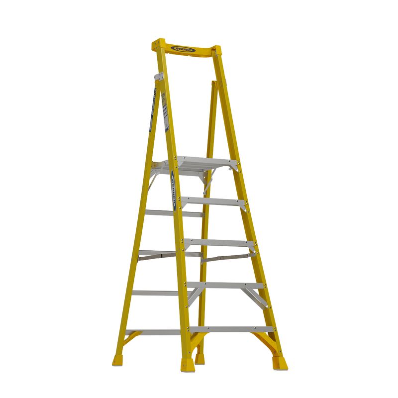 WERNER FIBREGLASS PODIUM LADDER 5 TREAD