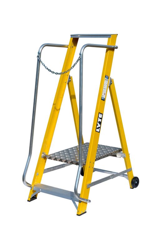 LYTE FIBREGLASS WIDE PLATFORM STEPLADDER 2 TREAD