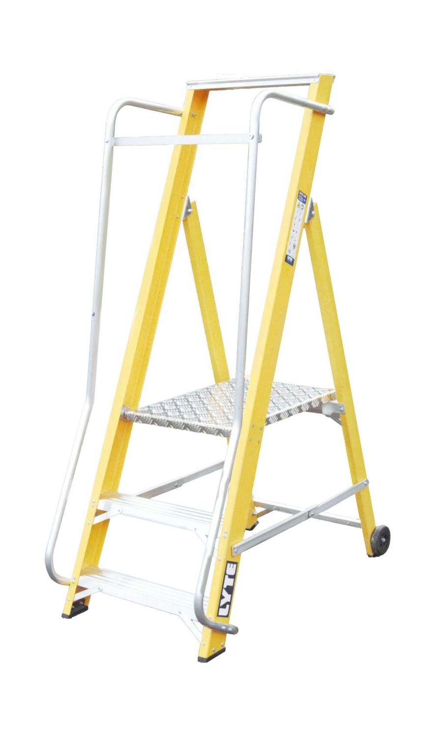 LYTE FIBREGLASS WIDE PLATFORM STEPLADDER 3 TREAD