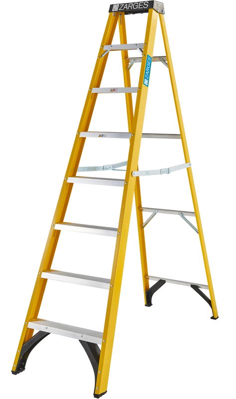 ZARGES FIBREGLASS SWINGBACK STEPLADDERS 8 TREAD