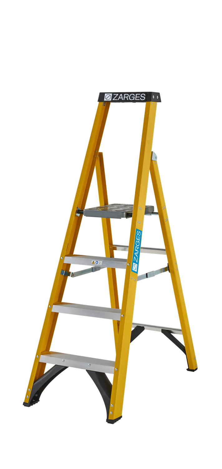 ZARGES FIBREGLASS PLATFORM STEPLADDER 4 TREAD