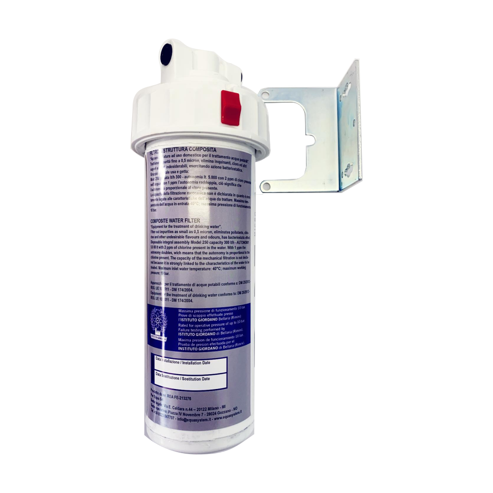 FILTRO ALLUMINIO per microfiltrazione acqua domestica serie PURISSIMA - capacità - 2.900/litri