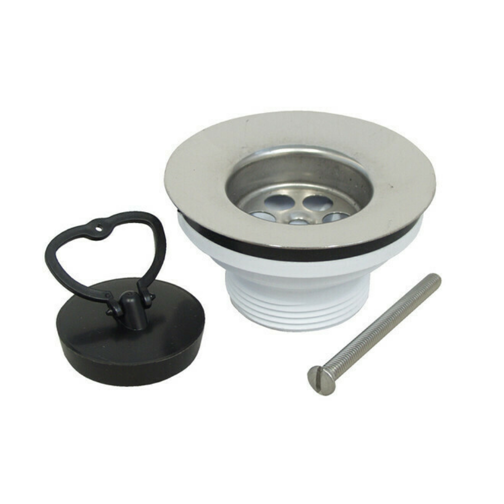 Piletta scarico Lavello Cucina attacco sifone 1 1/2"  diametro 85 mm con cestello inox e tappo