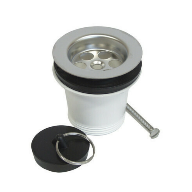 Piletta scarico Lavello Cucina alta attacco sifone 1 1/2 Piletta scarico Lavello Cucina alta attacco sifone 1 1/2" diametro 70 mm con cestello inox e tappo