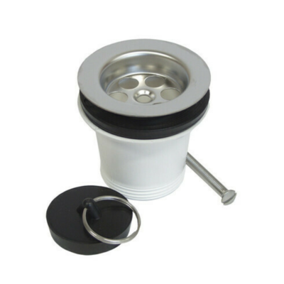 Piletta scarico Lavello Cucina alta attacco sifone 1 1/2"  diametro 70 mm con cestello inox e tappo