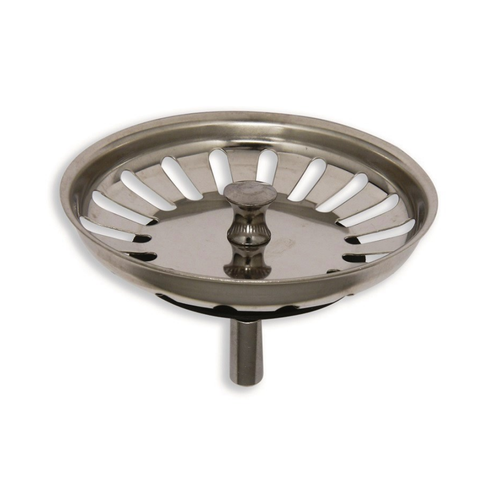 Tappo filtro universale per scarico lavello, cestello fermarifiuti in acciaio diam. 83 mm. Conf. 2pz