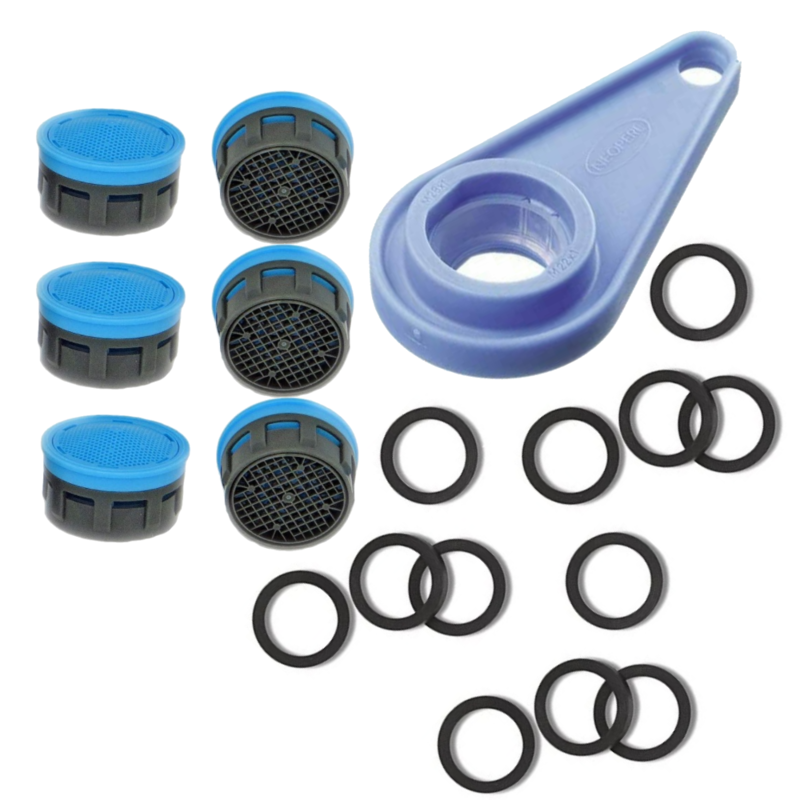 Kit cartuccia filtro aeratore  M22/M24 per rubinetto + guarnizioni e chiave universale Neoperl