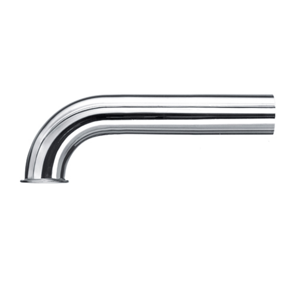 Curva a gomito 90° con flangia per sifone in Ottone cromato Ø32x230mm