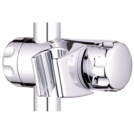 Staffa Supporto Doccia, Supporto Doccetta Centrale Scorrevole Cromo in Abs per Asta Saliscendi diam. 18 mm