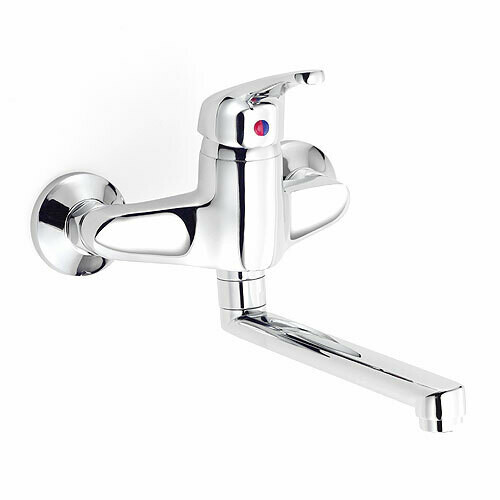 Miscelatore Monocomando a parete per lavello cucina con bocca girevole "Triest"