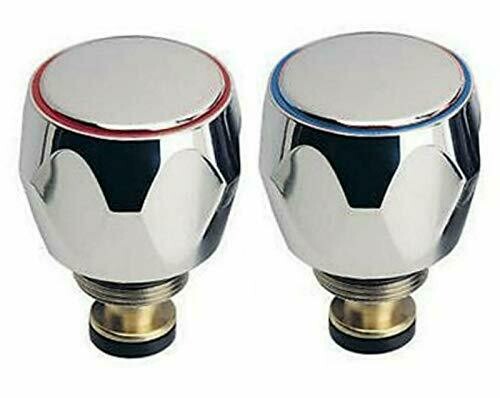 Pomolo, Manopola per rubinetto Kit di Ricambio. Maniglie in metallo CALDO e FREDDO con Vitoni meccanici 1/2 Pomolo, Manopola per rubinetto Kit di Ricambio. Maniglie in metallo CALDO e FREDDO con Vitoni meccanici 1/2"