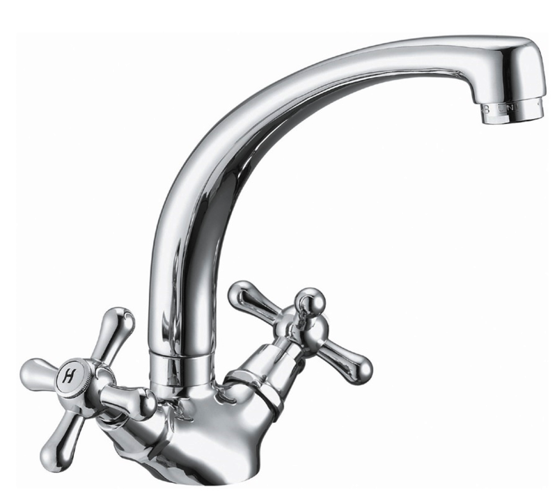 Rubinetto Gruppo  Lavello  per cucina manopola antica con bocca idroformata