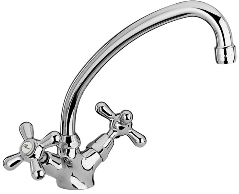 Rubinetto Gruppo  Lavello  per cucina manopola antica con bocca Jota