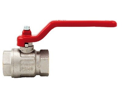 Valvola a sfera passaggio totale 1 1/4 Valvola a sfera passaggio totale 1 1/4" FF leva rossa