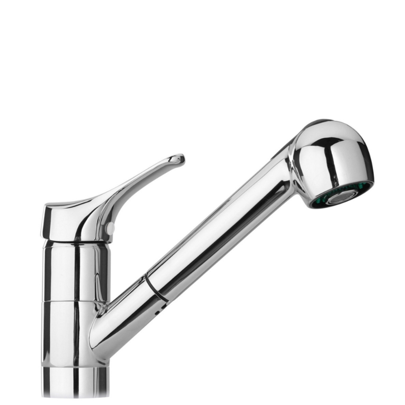 Miscelatore monocomando per Lavello cucina  bocca bassa con docetta estraibile  "Triest"