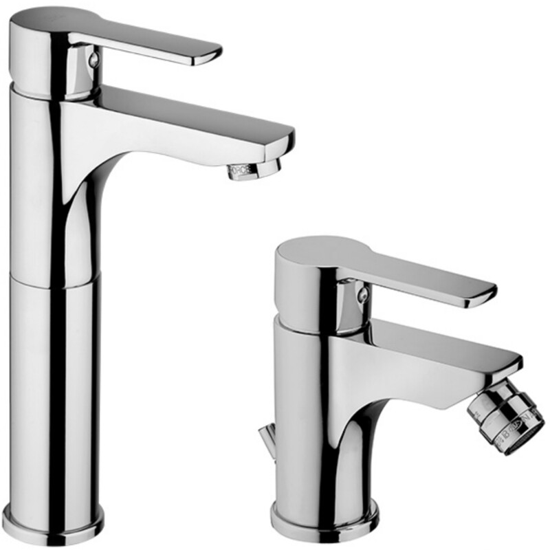 Set Miscelatore monocomando per lavabo alto + Bidet "Red"