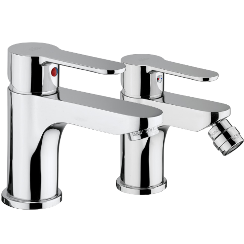 Set Miscelatori monocomando per lavabo + Bidet "Blu"