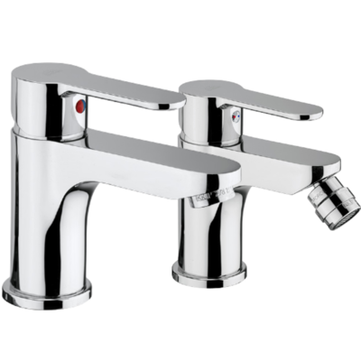 Set Miscelatori monocomando per lavabo + Bidet "Blu"