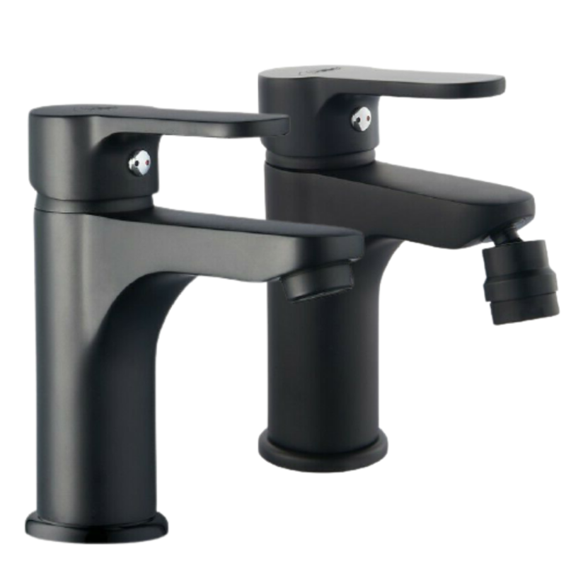 Set Miscelatori monocomando Lavabo + bidet Set Miscelatori monocomando Lavabo + bidet "Flat"
