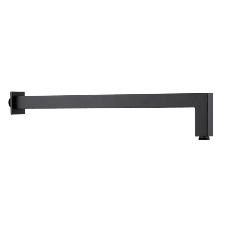 Braccio doccia per soffione in ottone 400mm quadro nero opaco Braccio doccia per soffione in ottone 400mm quadro nero opaco