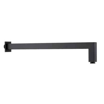 Braccio doccia per soffione in ottone 400mm quadro nero opaco Braccio doccia per soffione in ottone 400mm quadro nero opaco
