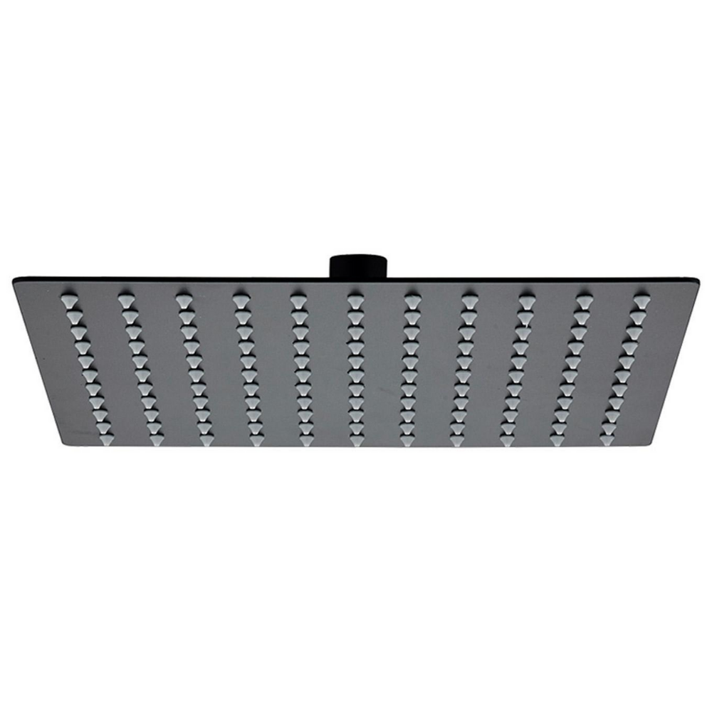 Soffione doccia quadro ultraslim in acciaio - 300 mm nero opaco