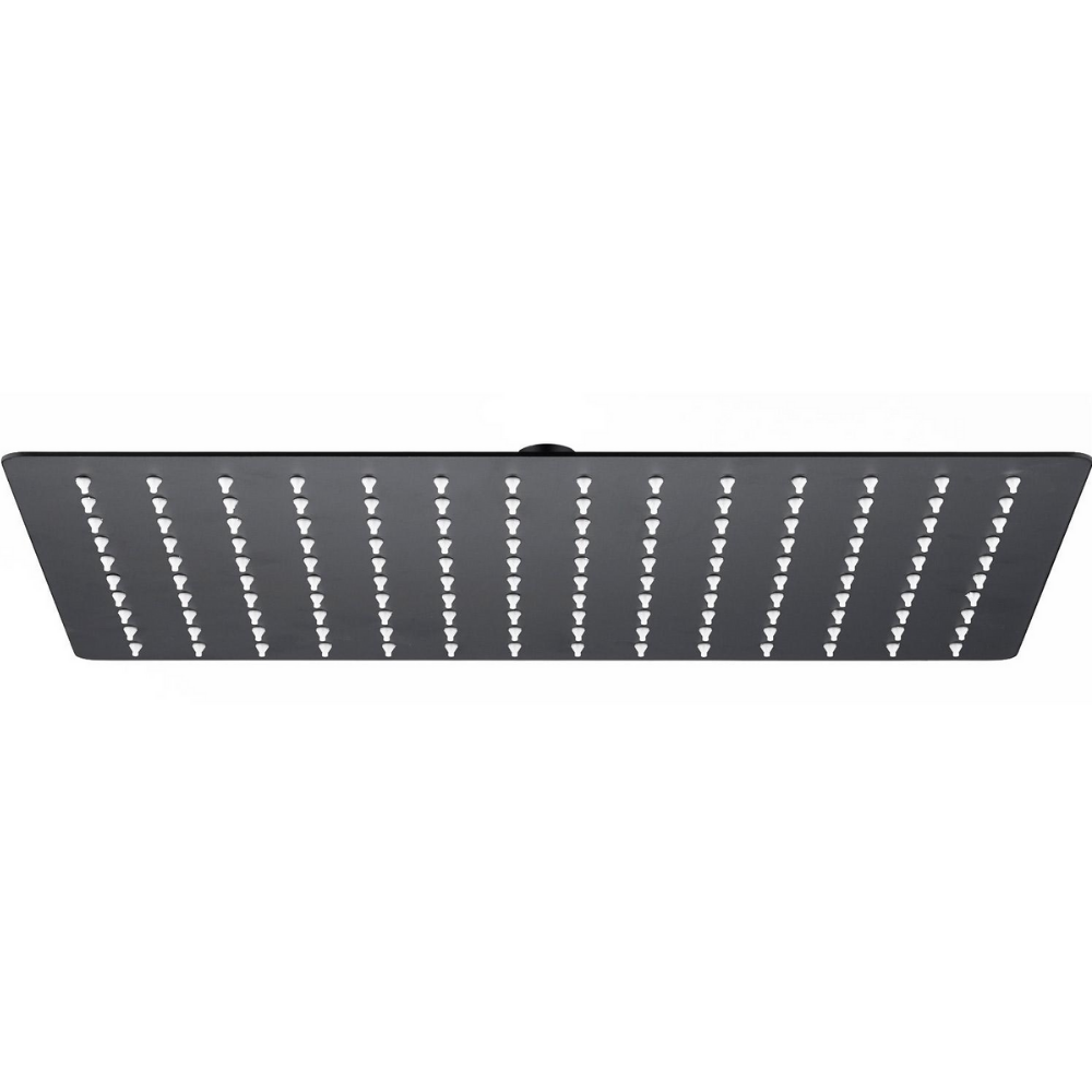 Soffione doccia quadro ultraslim in acciaio - 400x300 mm nero opaco