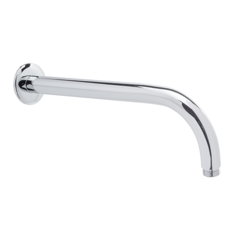 Braccio doccia per soffione in ottone 30 cm attacco universale curvo cromato Braccio doccia per soffione in ottone 30 cm attacco universale curvo cromato
