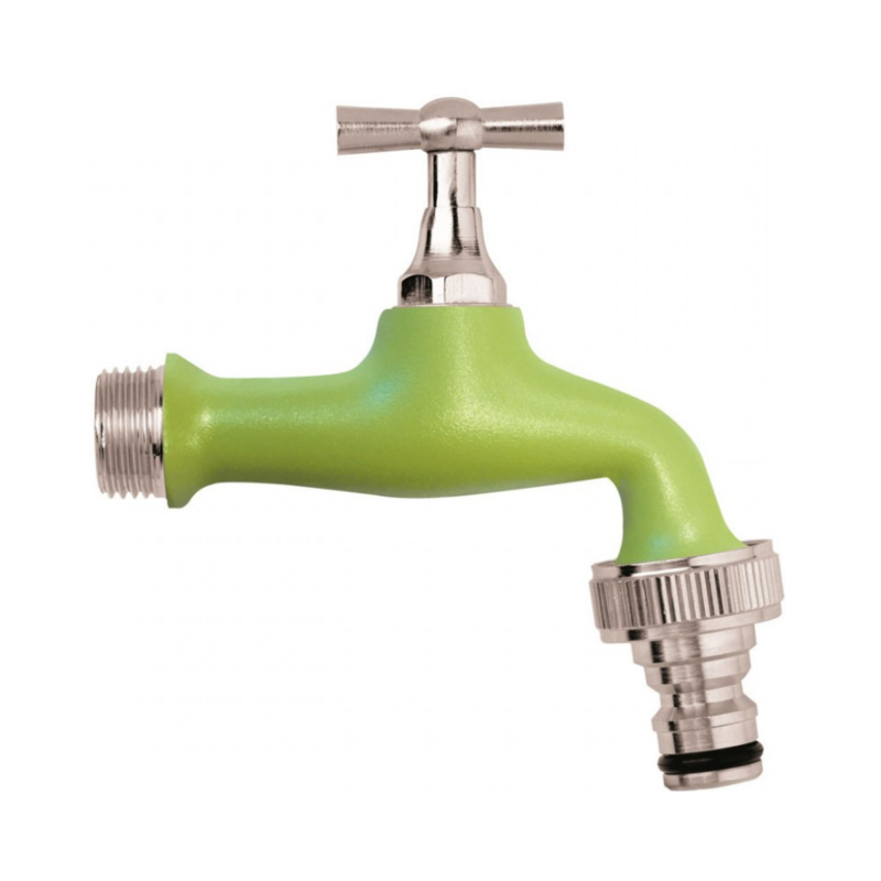 Rubinetto giardino colorato attacco 1/2 Rubinetto giardino colorato attacco 1/2" con portagomma a innesto rapido colore verde