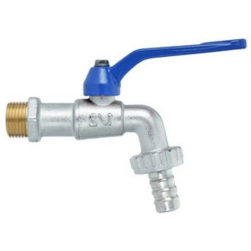 Rubinetto portagomma a sfera 1/2" in OTTONE leva blu