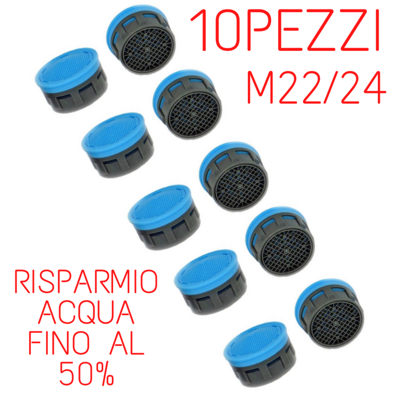 Cartuccia filtro anticalcare universale, per rompigetto aeratore rubinetto M22x1 - M24x1​ 13,5  lit/min. Conf. 10 pz