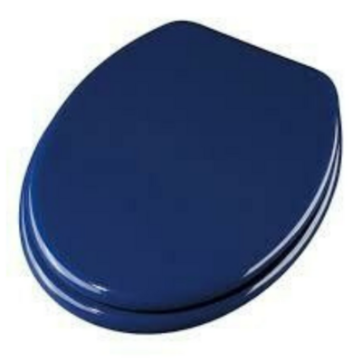 Sedile Copriwater, Coprivaso, Tavoletta Copri Wc, Universale "Weser" 
 in Legno, Blu