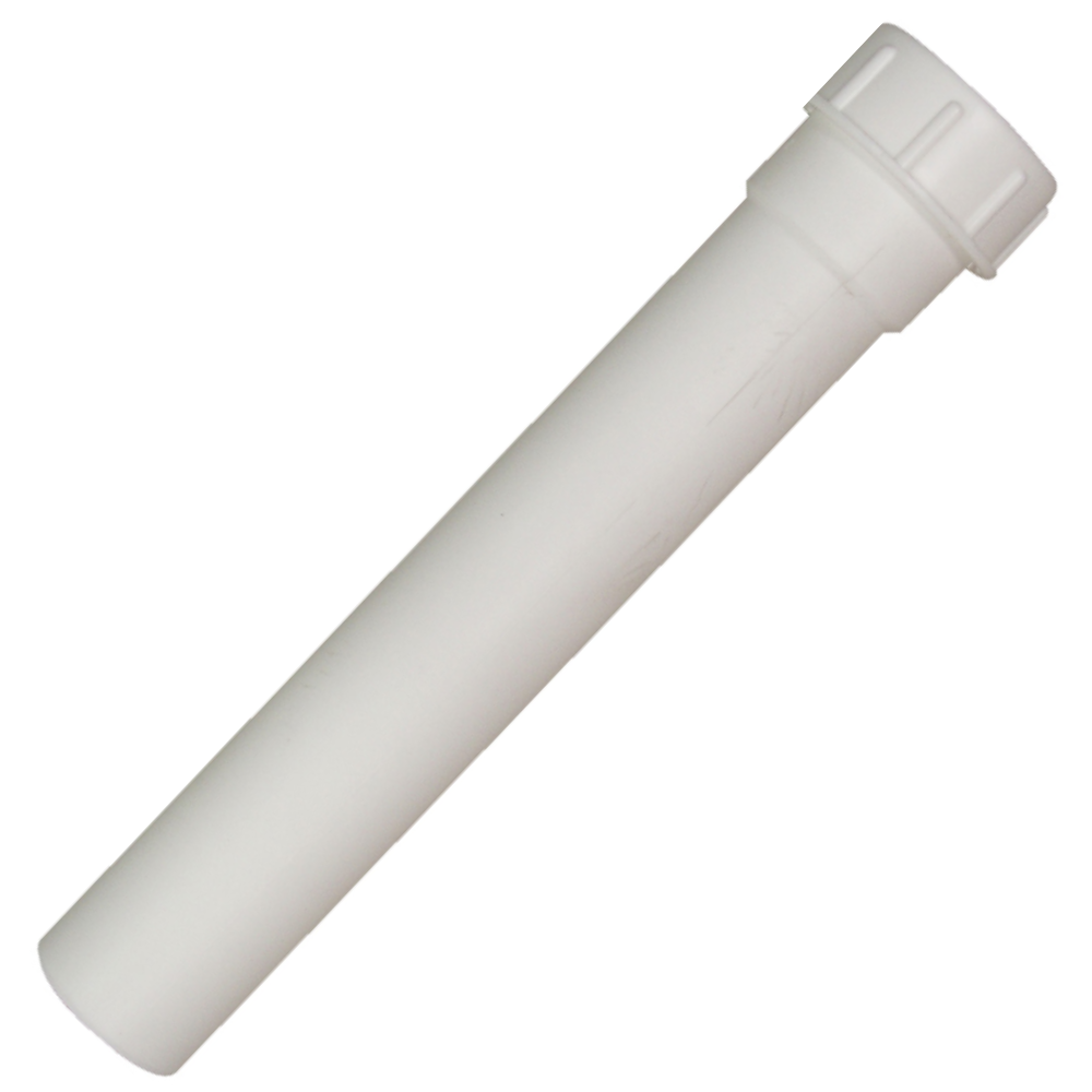 Canotto prolunga sifone scarico PP bianco con ghiera e guarnizione attacchi raccordo 1 1/2"  diam. tubo 40  mm x L. 250 mm