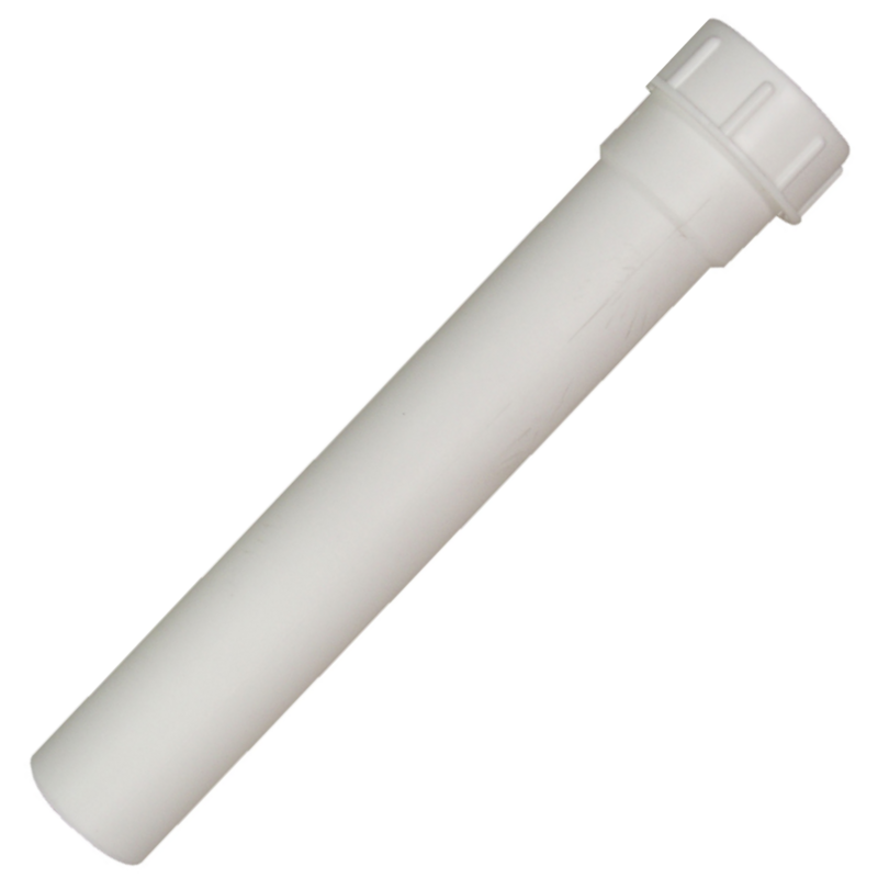Canotto prolunga sifone scarico PP bianco con ghiera e guarnizione attacchi raccordo 1 1/2"  diam. tubo 40  mm x L. 250 mm