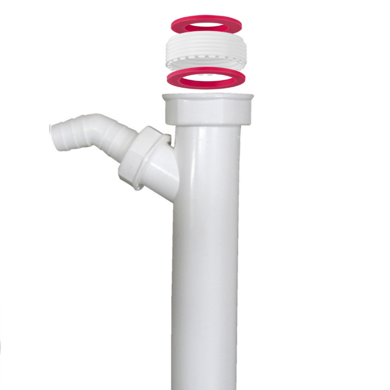 Canotto Sifone scarico sottolavello Tubo regolabile raccordo universale 1 1/2 Canotto Sifone scarico sottolavello Tubo regolabile raccordo universale 1 1/2" ( 1 1/4") x 40 mm x 200 mm con connettore attacco lavatrice lavastoviglie prolunga sifone lavello
