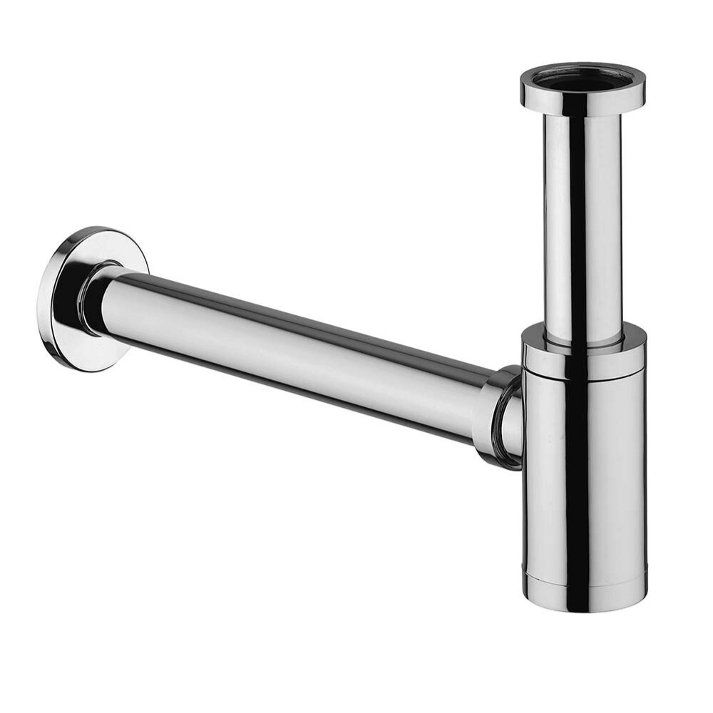 Sifone per lavabo appoggio o sospeso scarico universale 1" 1/4  Minimalista, telescopico, regolabile in Ottone . Cromato