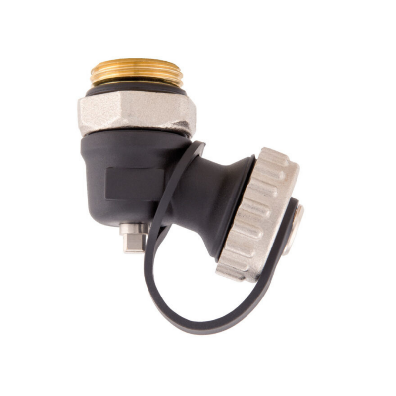 Rubinetto di scarico orientabile ITAP 1/2"con tappo e raccordo 3/4", valvola per collettore