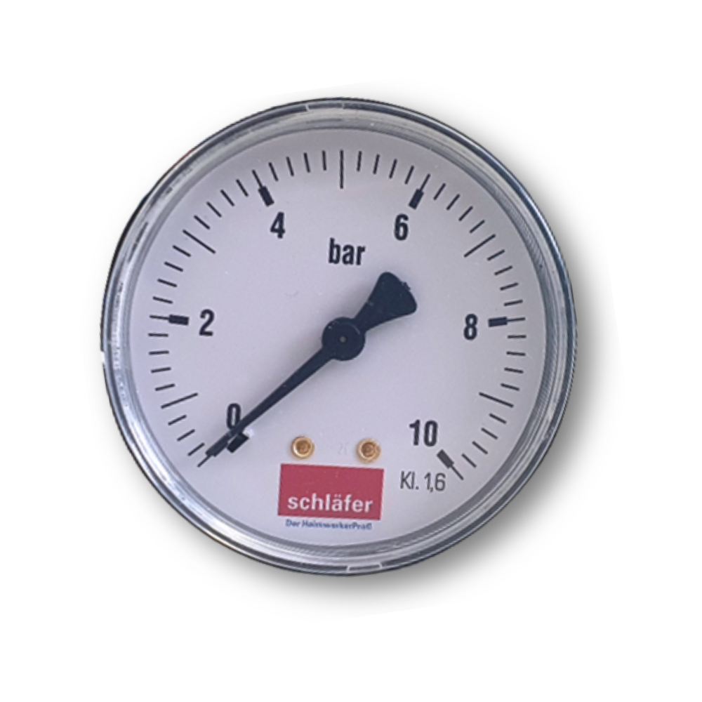 Manometro per impianti termici 0-4 bar, diametro 63 mm , attacco assiale, posteriore 1/4