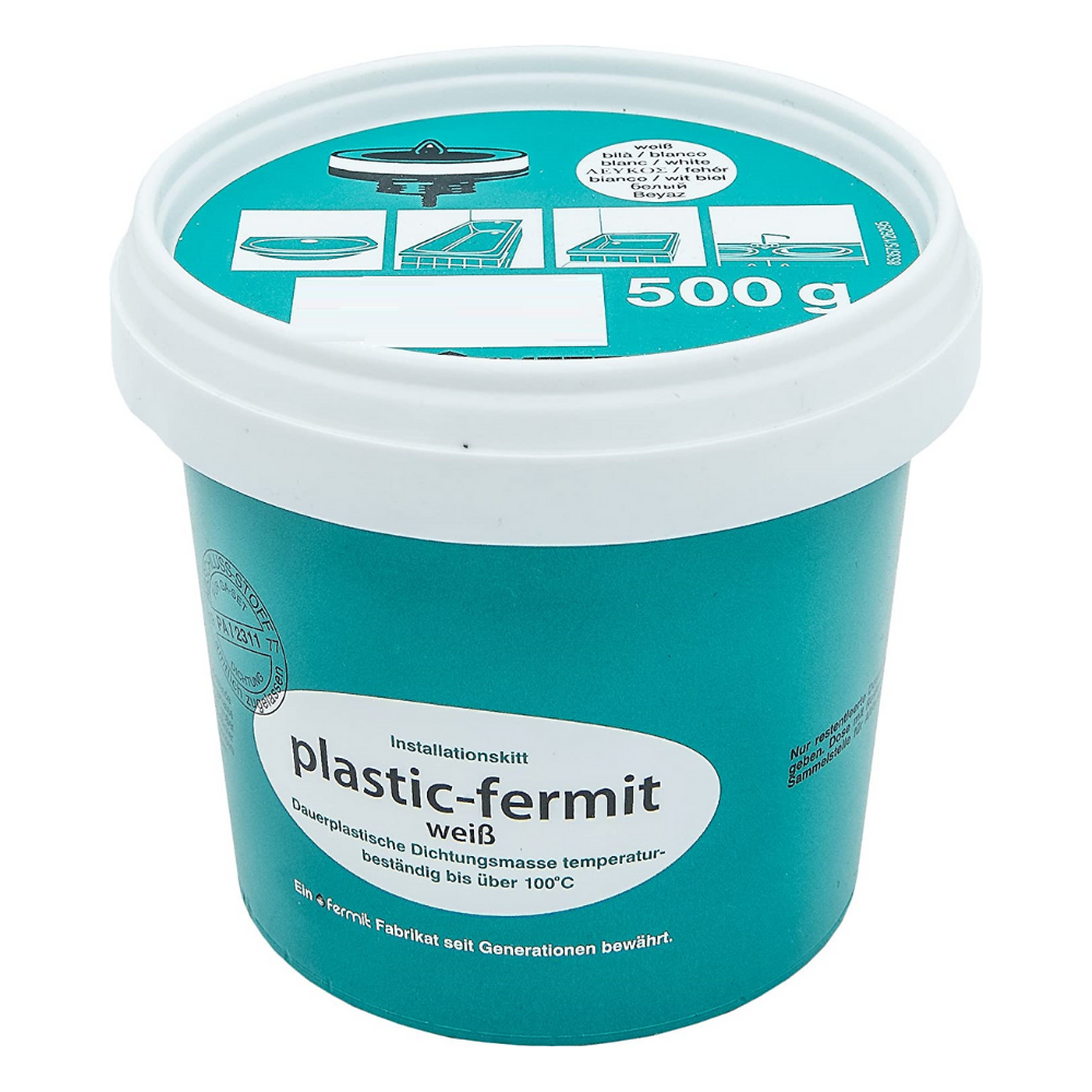 Pasta sigillante idraulica Fermit, stucco elastico colore bianco - 500 gr.