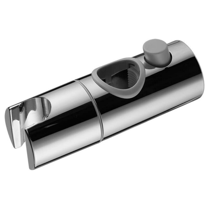 Staffa Supporto Doccia, Supporto Doccetta Centrale Scorrevole Cromo in Abs per Asta Saliscendi diam. 25mm Staffa Supporto Doccia, Supporto Doccetta Centrale Scorrevole Cromo in Abs per Asta Saliscendi diam. 25mm