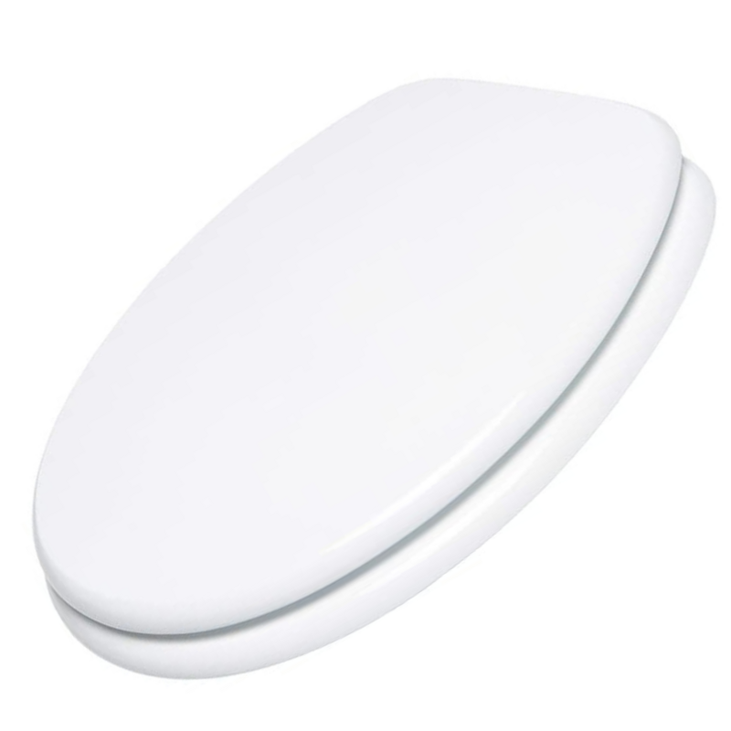 Sedile Copriwater, Coprivaso, Tavoletta Copri Wc, Universale "Weser" 
 in Legno, Bianco