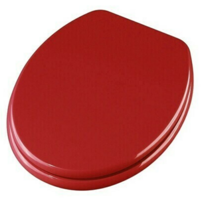 Sedile Copriwater, Coprivaso, Tavoletta Copri Wc, Universale "Weser"   in Legno, Rosso