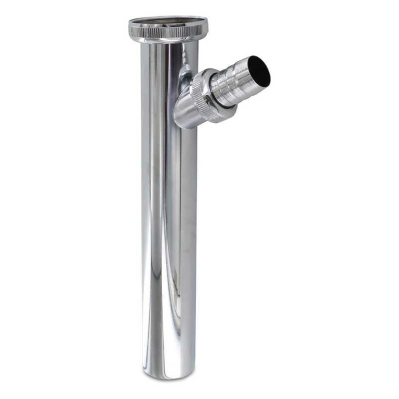 Prolunga per sifone in Ottone 1" 1/4 cromato con attacco lavatrice Canotto con cartella diam.32x150mm