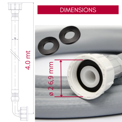 Tubo Di Ingresso (tubo Di Carico) 3/4 Incl. Acqua-stop - Foto 3