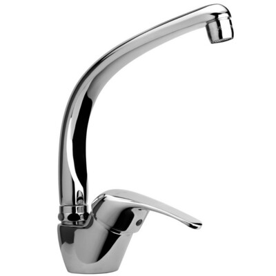 Miscelatore monocomando per Lavello cucina bocca alta girevole a ombrello Miscelatore monocomando per Lavello cucina bocca alta girevole a ombrello "Creta" Cromo